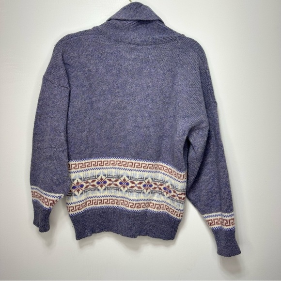 Vintage Highland Home Industries Scotland 100% New Wool Fair isle Cardigan - Picture 2 of 11